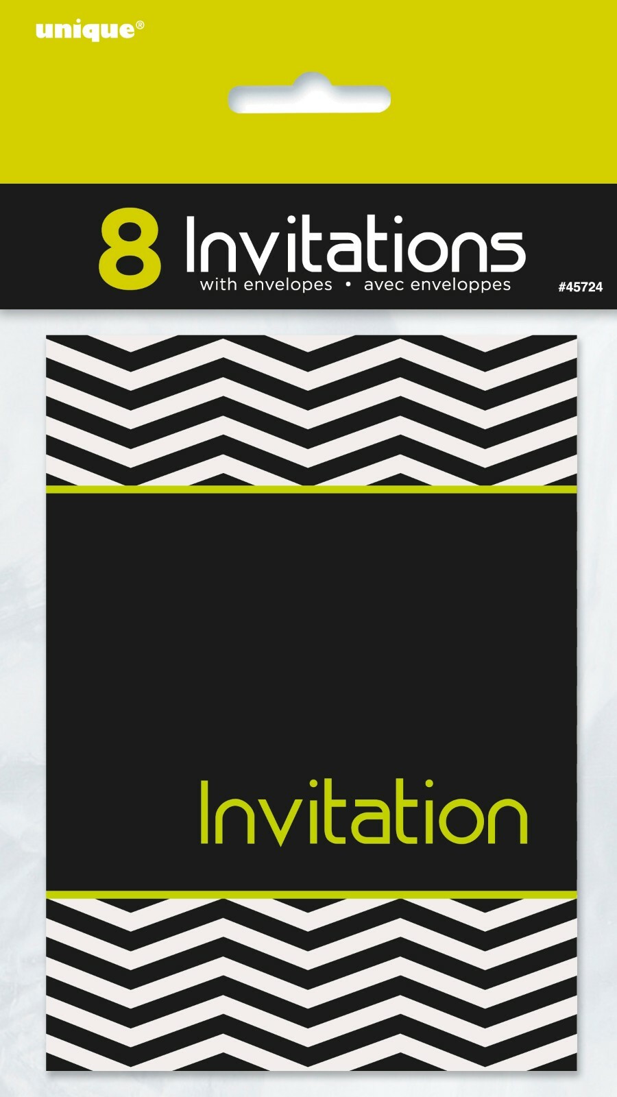 Black Party Invitations Invites Party Decoration Supply Black Chevron 8ct