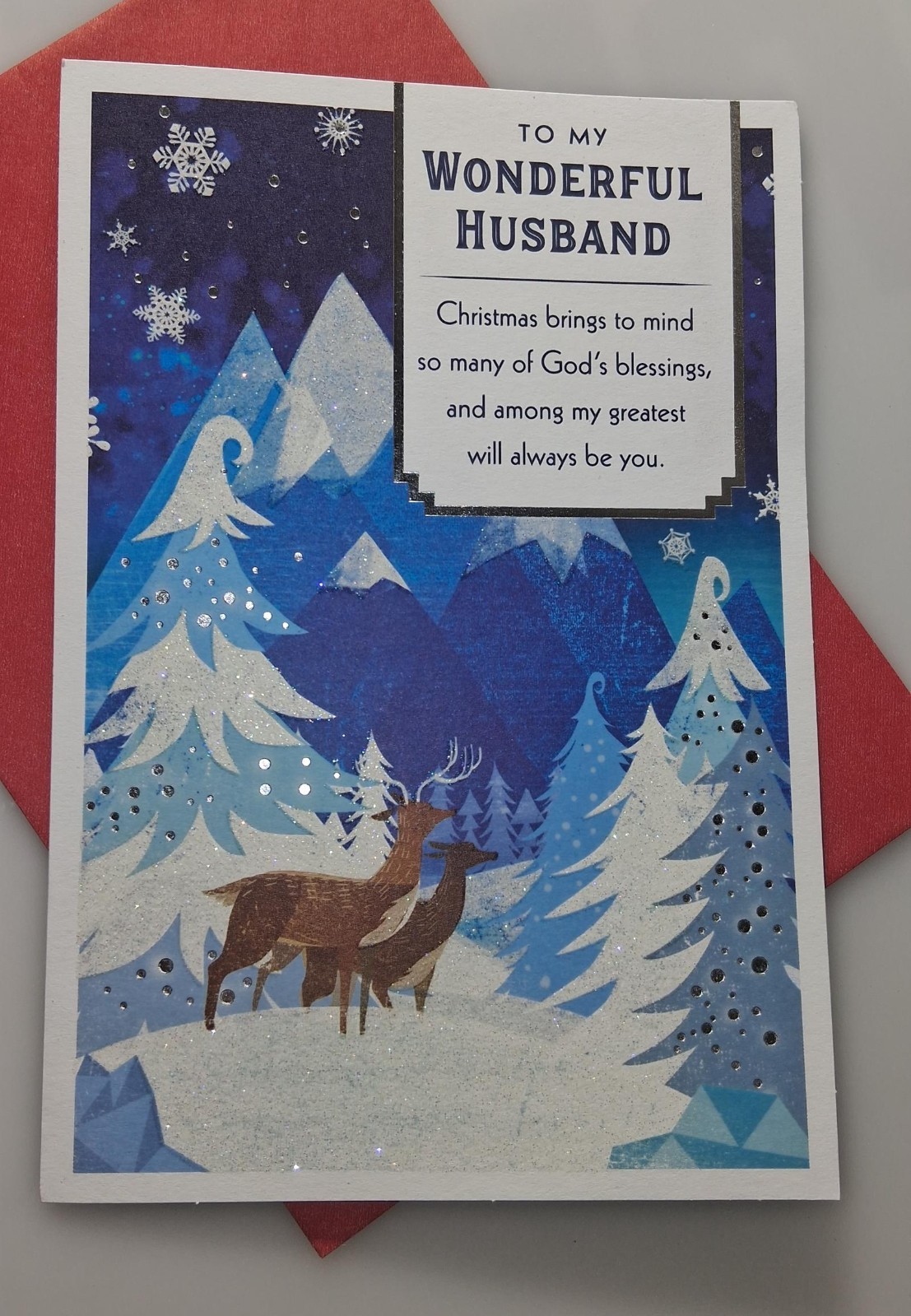 To My Wonderful Husband 5.5 ” x 8″ Christmas Greeting Card NEW With ENV.