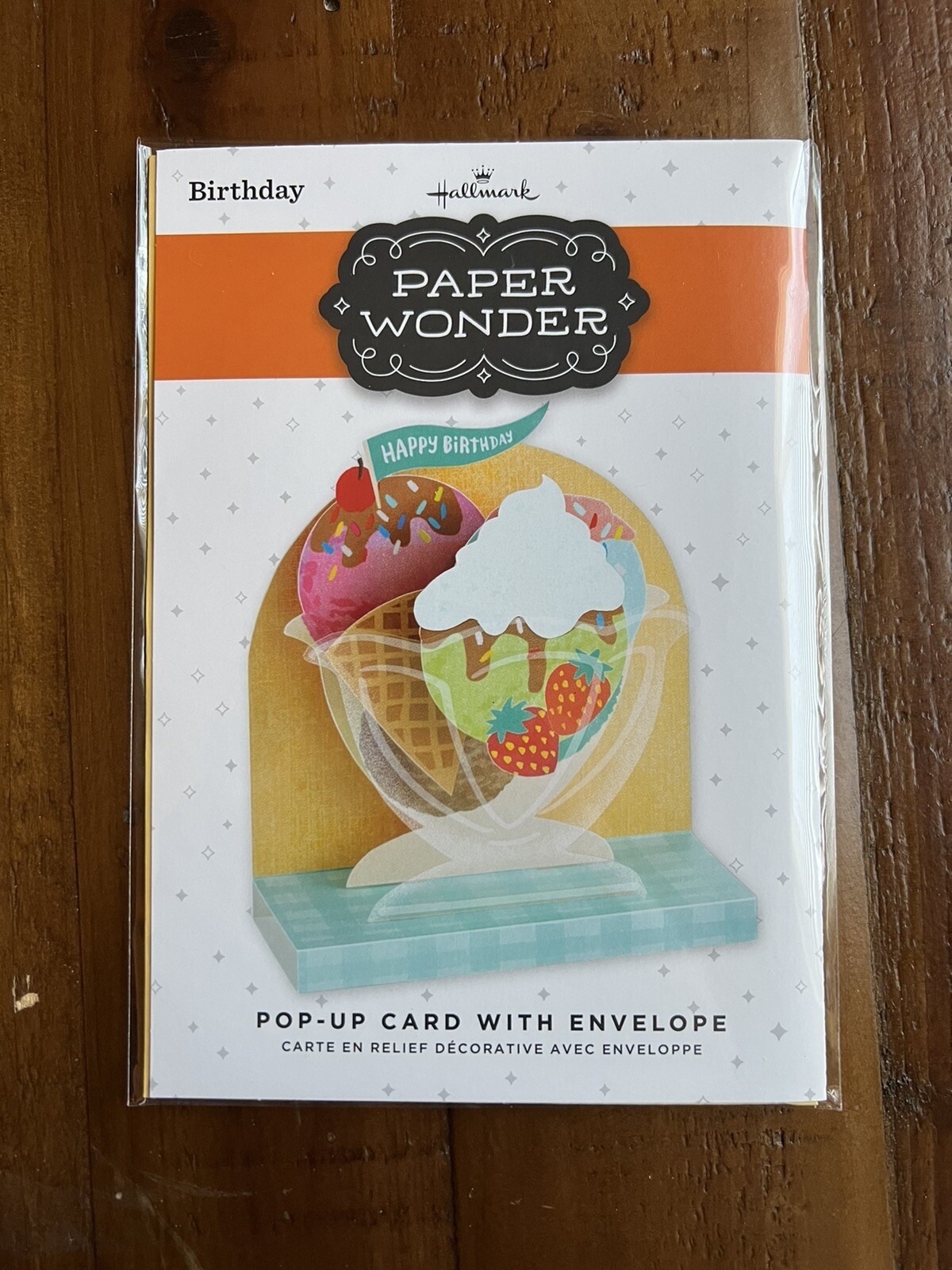 Hallmark Paper Wonders Pop Up Birthday Card Ice Cream (new in plastic)