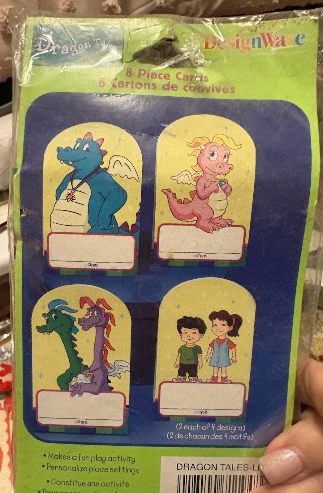 NIP Rare Dragon Tales Place Cards Party Supplies 8 Pack Vintage