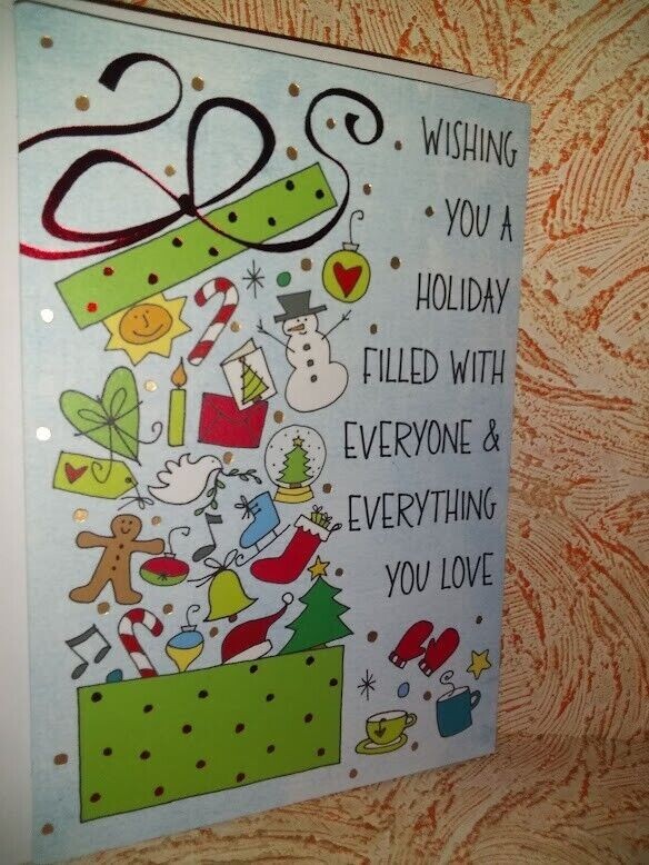 *Merry Christmas Card Wish Holiday Filled With Everything & Everyone You Love