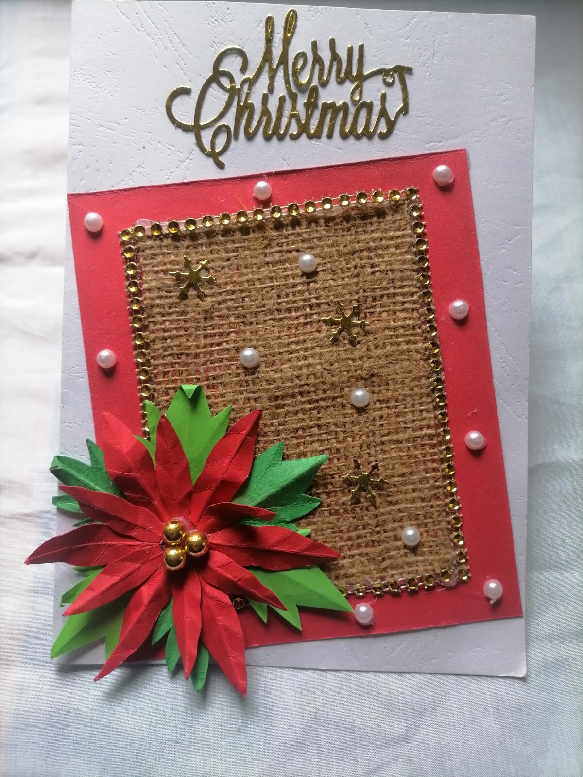 Handmade Christmas Greeting Card For Flower and Peal Design from Sri Lanka
