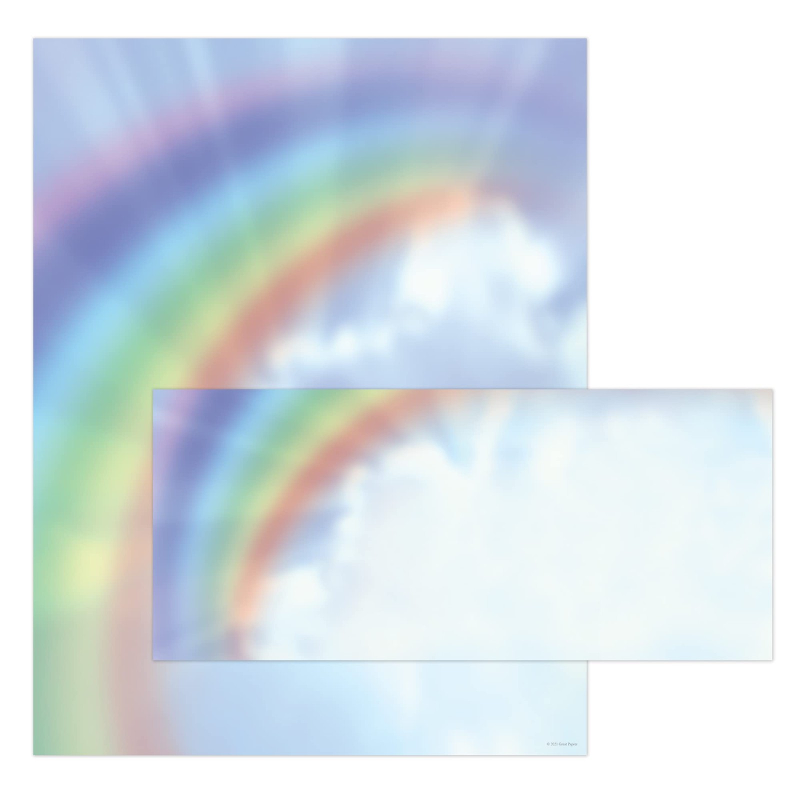 Letterhead Stationery Set With #10 Envelopes Rainbow Bright 8.5×11 In 2021036