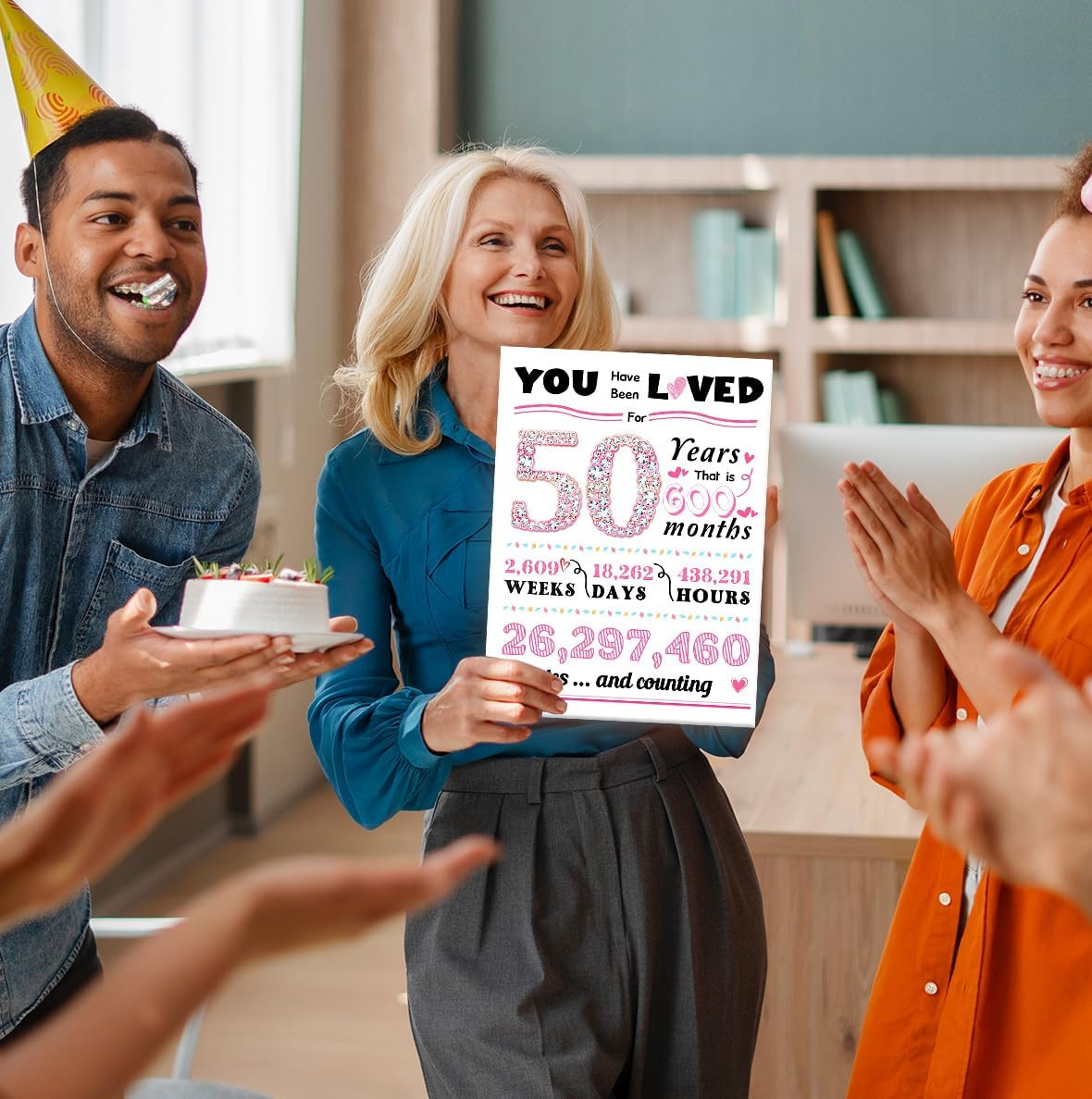 Happy 50Th Birthday Card, Funny 50 Year Old Gifts for Her, 50Th Birthday Decorat