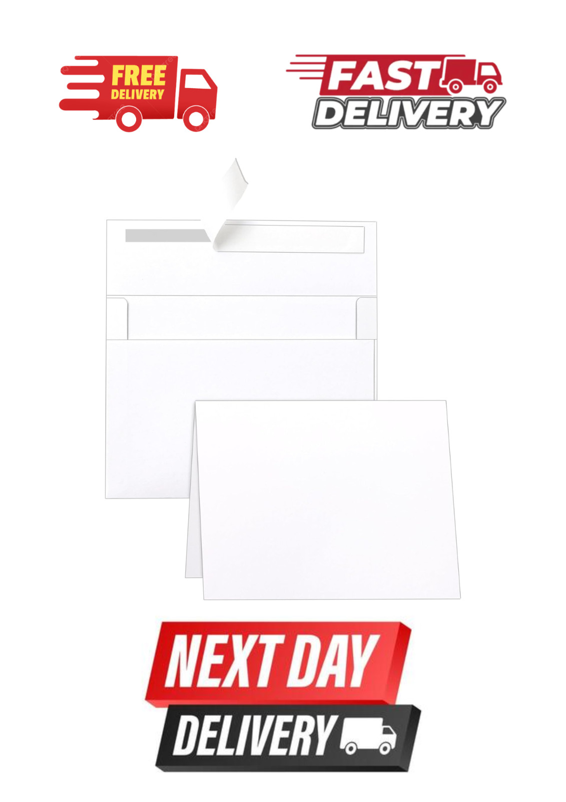 White Blank Greeting Cards with Envelopes 5 x 7 Heavyweight Folded White Cardsto