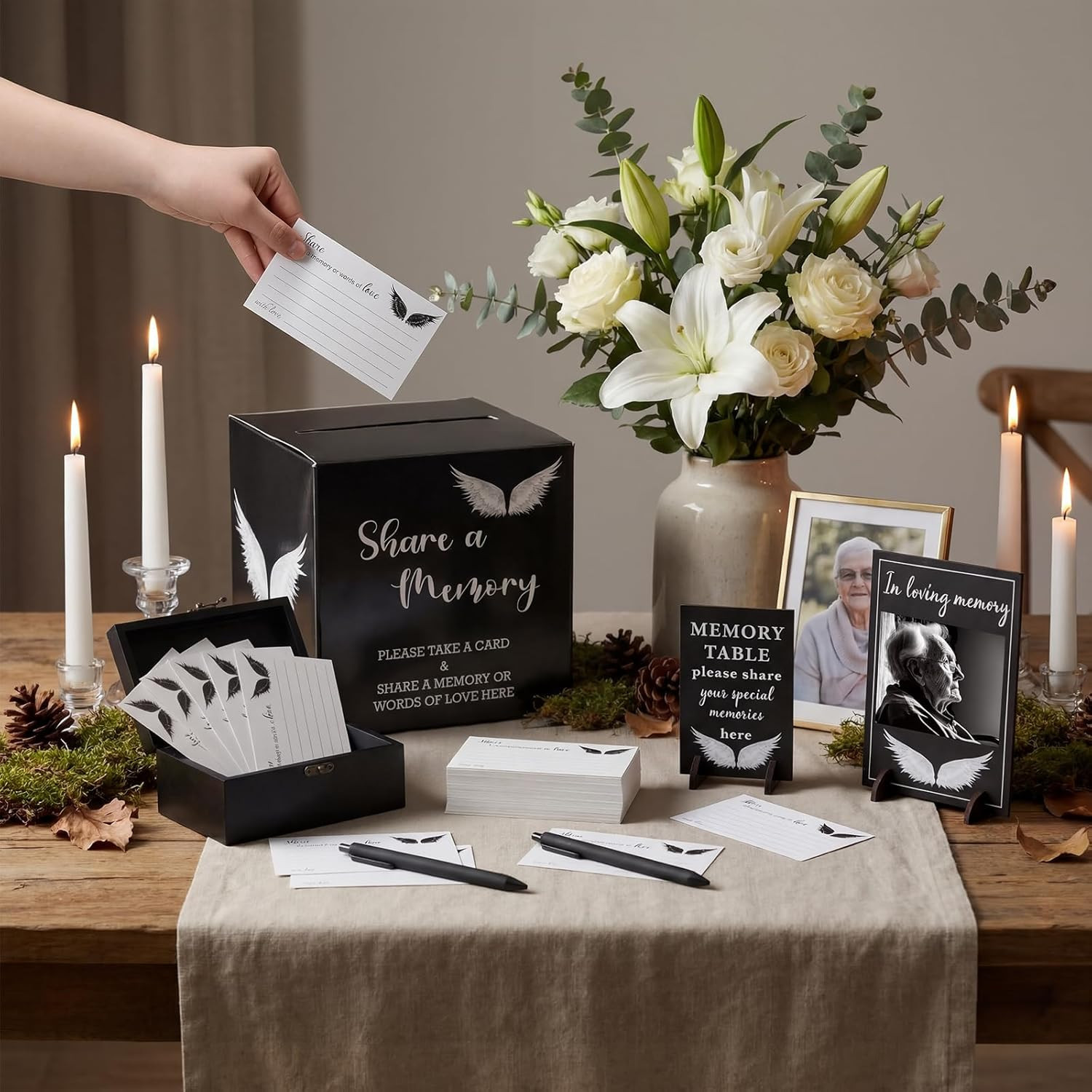 Share a Memory Cards Set for Celebration of Life Decoration Memorial Obituary Ca