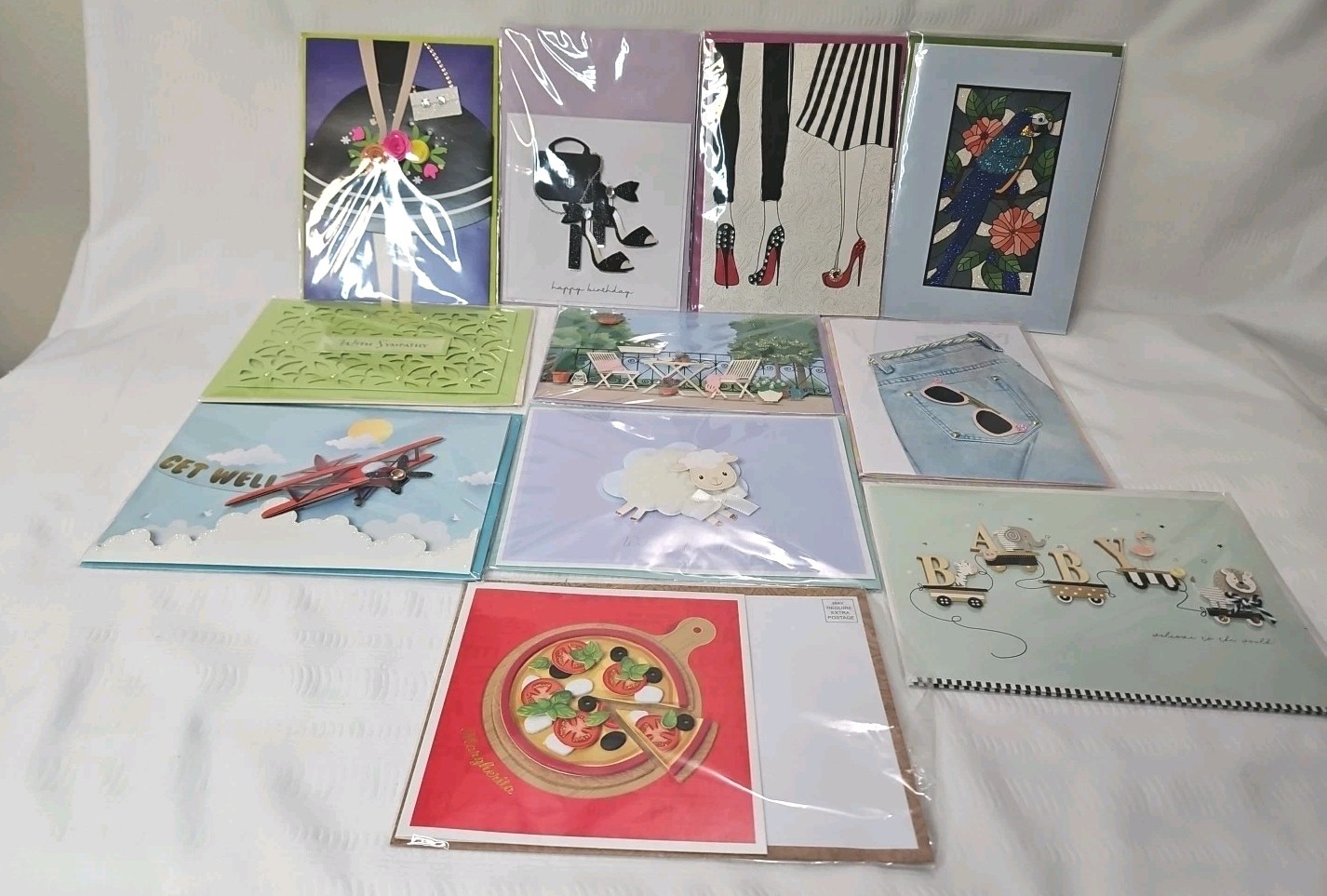 Lower Price! Burgoyne Greeting Cards 3D All Occasion With Envelopes (Lot Of 11)
