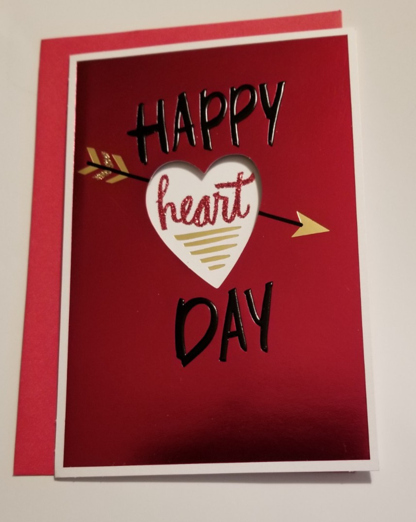 Happy Heart Day Valentine’s Day Greeting Card Metallic Sparkle Love Hallmark
