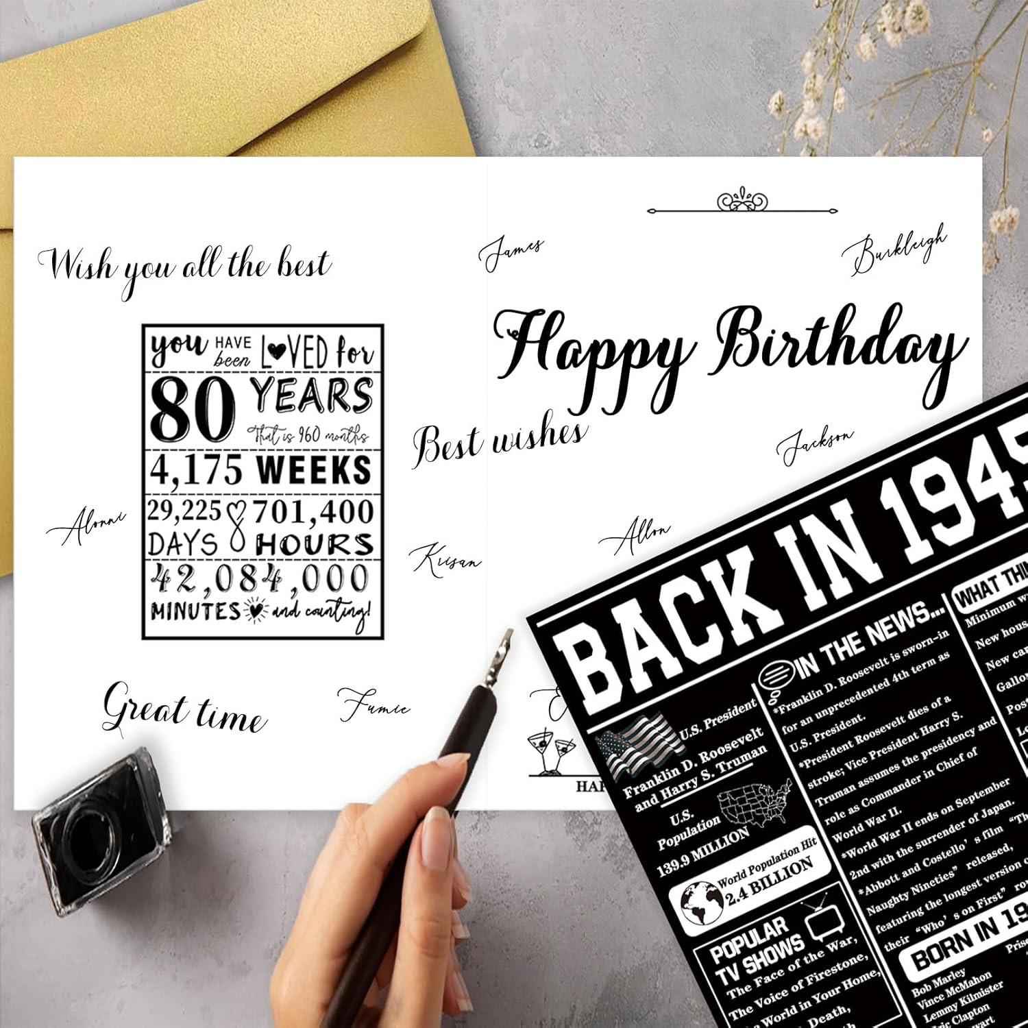 Happy 80th Birthday Gifts for Grandpa Grandma, Giant Big Eighty Years Old Bday C