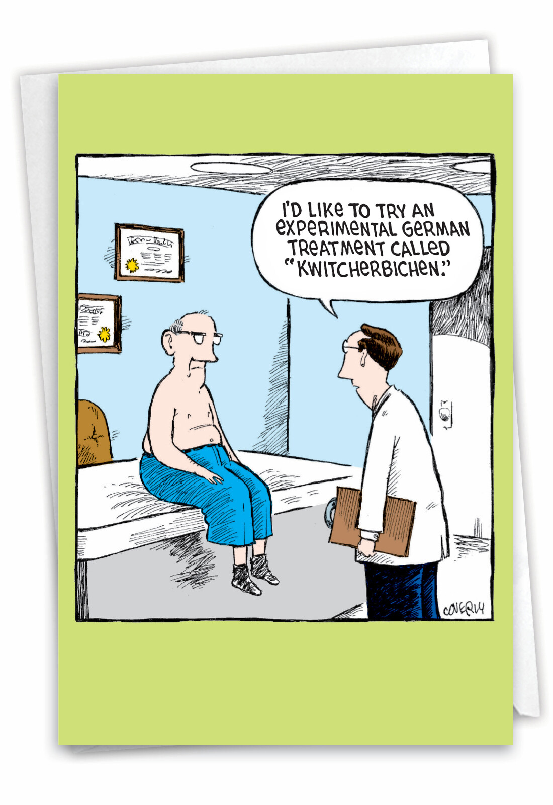 Funny Get Well Greeting Card w/ envelope – Kwitcherbichen
